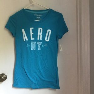 Aeropostale Sparkle Graphic T-Shirt Size M Blue